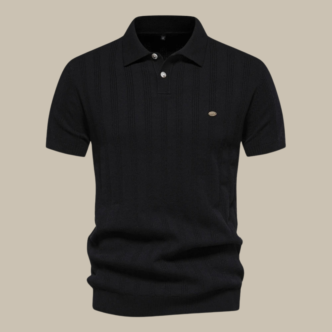 Herre Kortærmet Uld Polo T-Shirt Premium Åndbar Strik Smart-Casual Klassisk Top
