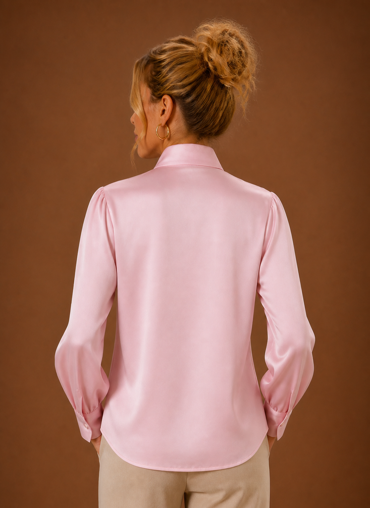 Kvinders Satin-look Sløjfebluse | Areleon