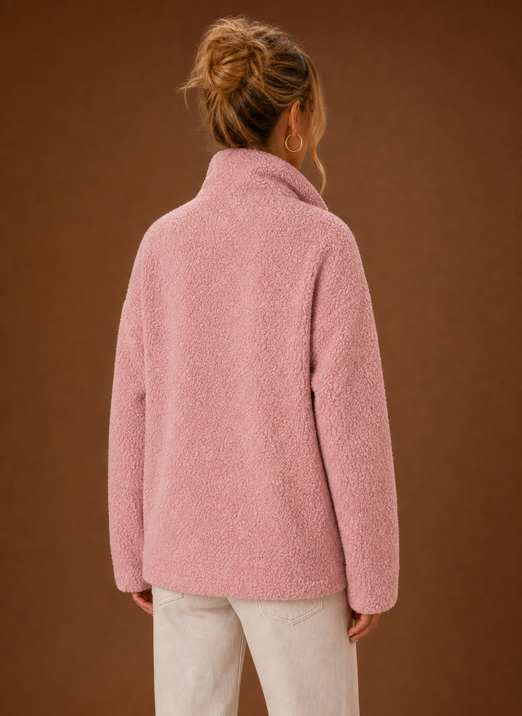 Dame Sherpa Zip-Up Jakke | Areleon