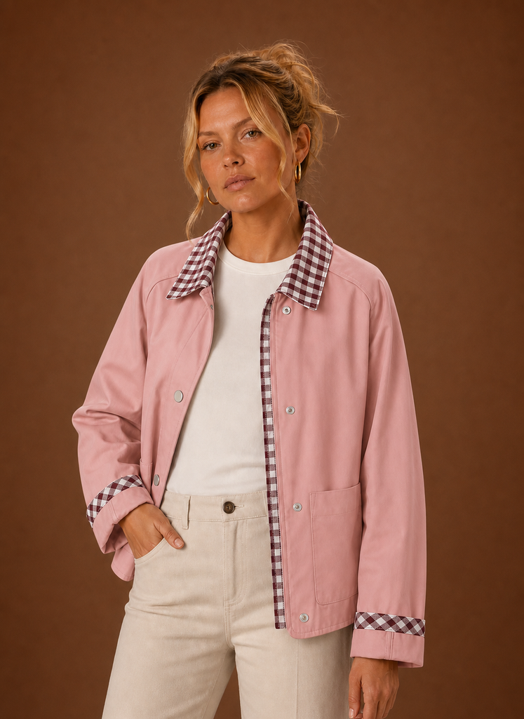 Kvinders Ladejakke - Tjekkrave Casual Frakke | Areleon