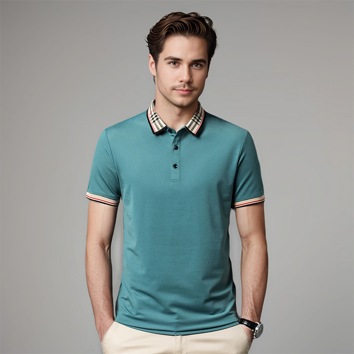 Herres Polo T-shirt med Kontrastkrave - Raffineret Smart Casual Stil
