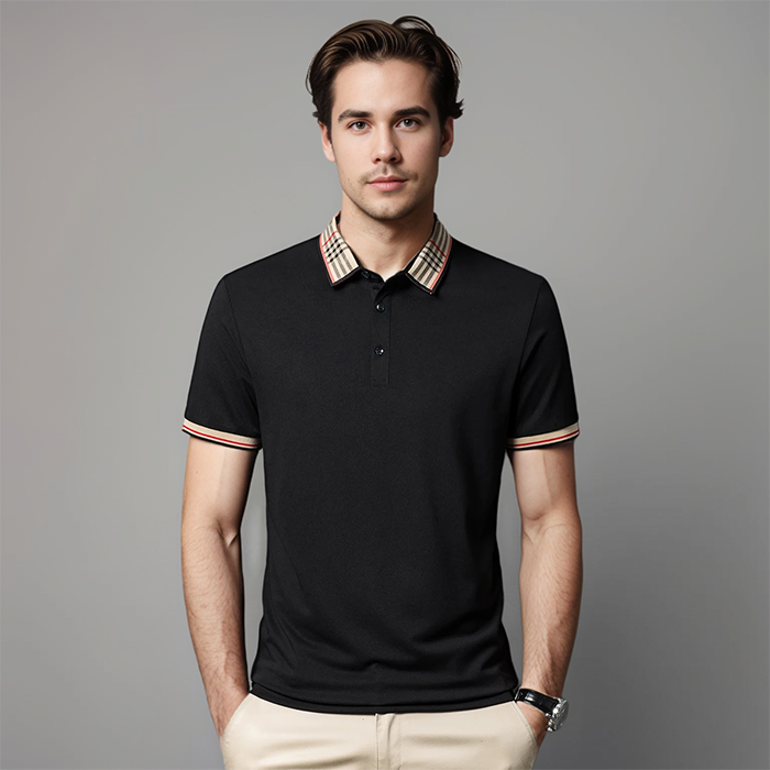 Herres Polo T-shirt med Kontrastkrave - Raffineret Smart Casual Stil