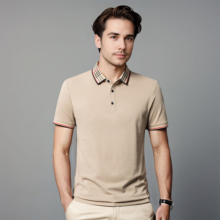 Herres Polo T-shirt med Kontrastkrave - Raffineret Smart Casual Stil