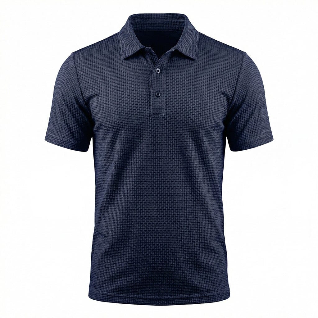 Herre Textured Stretch Polo Shirt – Åndbar Smart Casual Top til Dagligt Brug