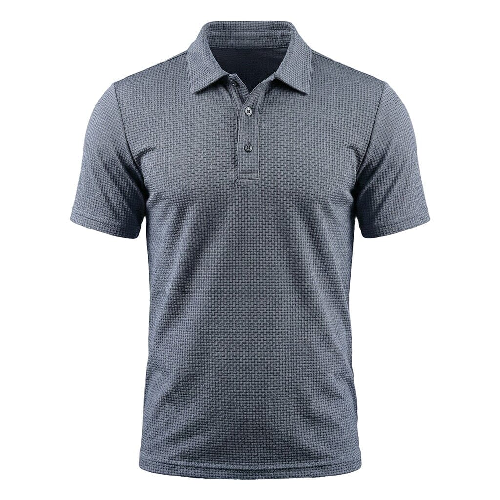 Mænds Tekstureret Stretch Polo Shirt – Åndbar Smart Casual Top til Dagligt Brug