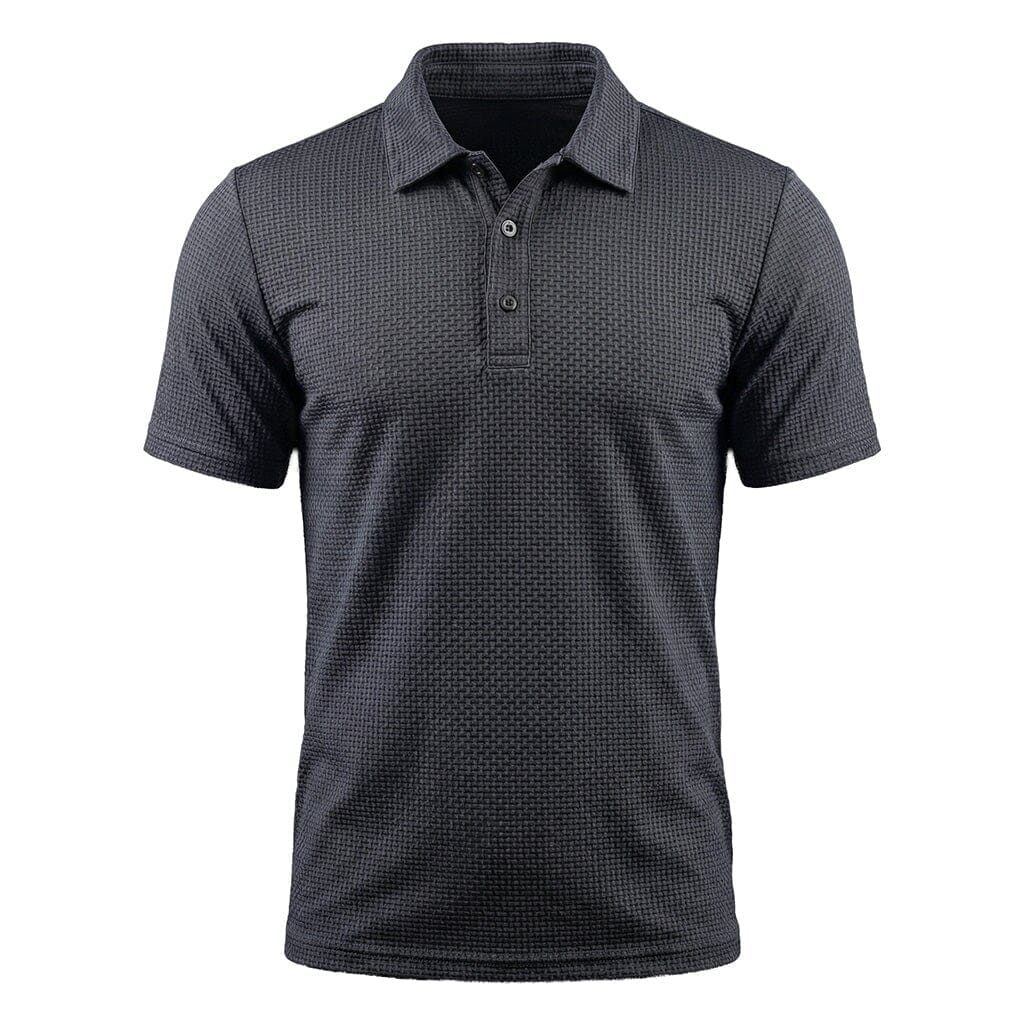 Herre Textured Stretch Polo Shirt – Åndbar Smart Casual Top til Dagligt Brug