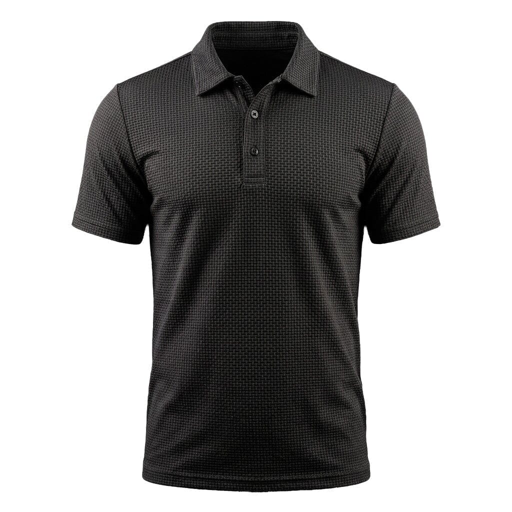 Mænds Tekstureret Stretch Polo Shirt – Åndbar Smart Casual Top til Daglig Brug