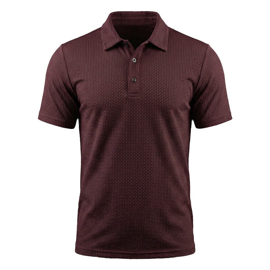 Mænds Tekstureret Stretch Polo Shirt – Åndbar Smart Casual Top til Daglig Brug