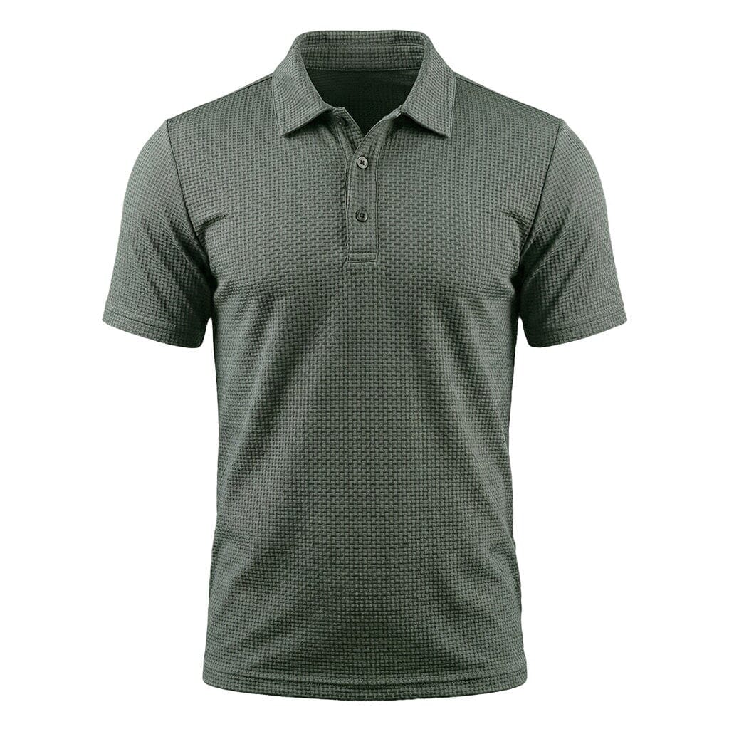 Mænds Tekstureret Stretch Polo Shirt – Åndbar Smart Casual Top til Dagligt Brug
