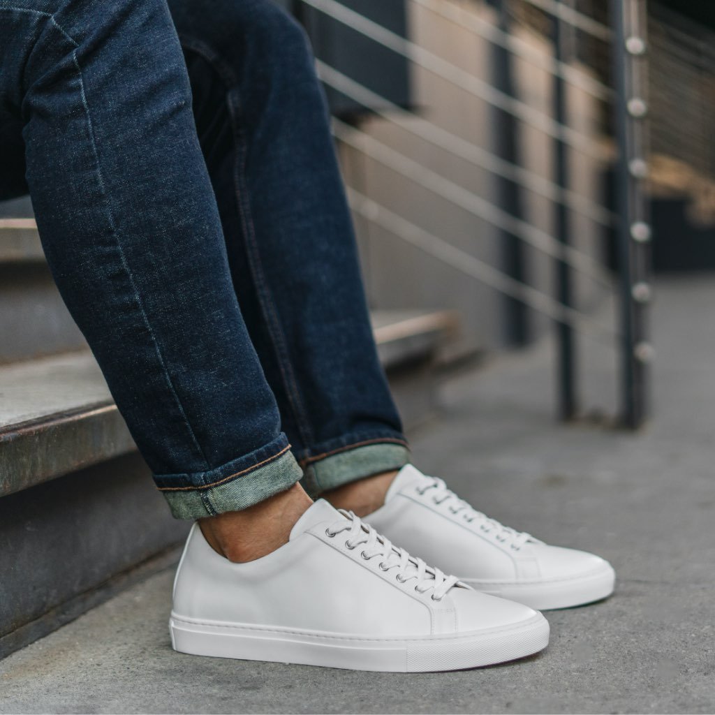 Herre Ægte Læder Low-Top Sneakers