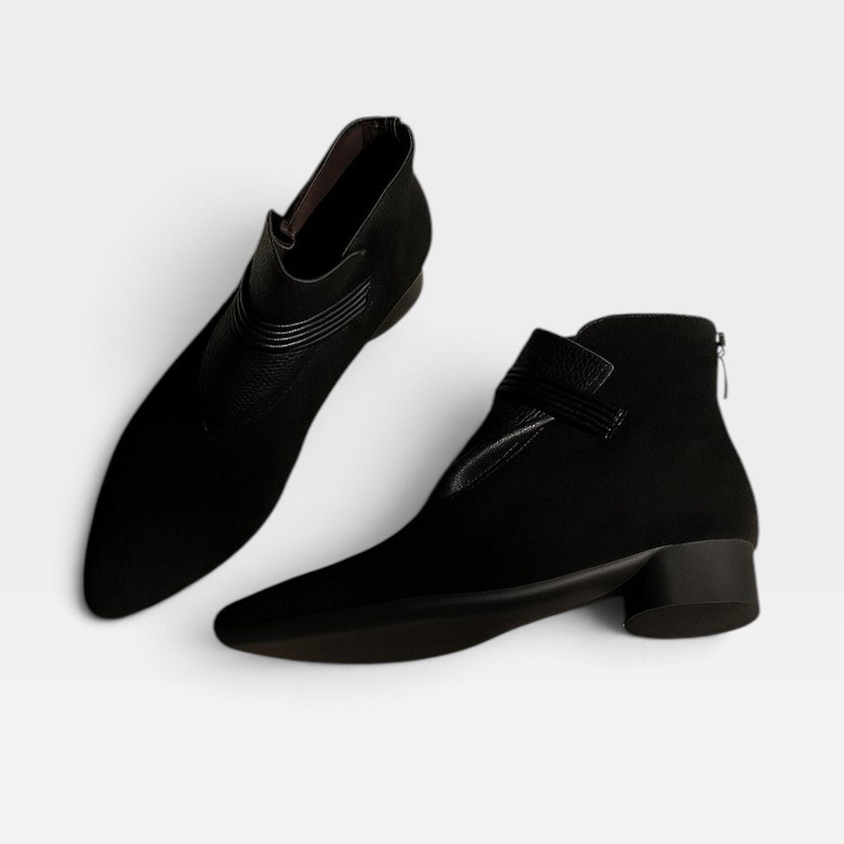 Kvindernes Elegante Ægte Suede Ankelstøvler