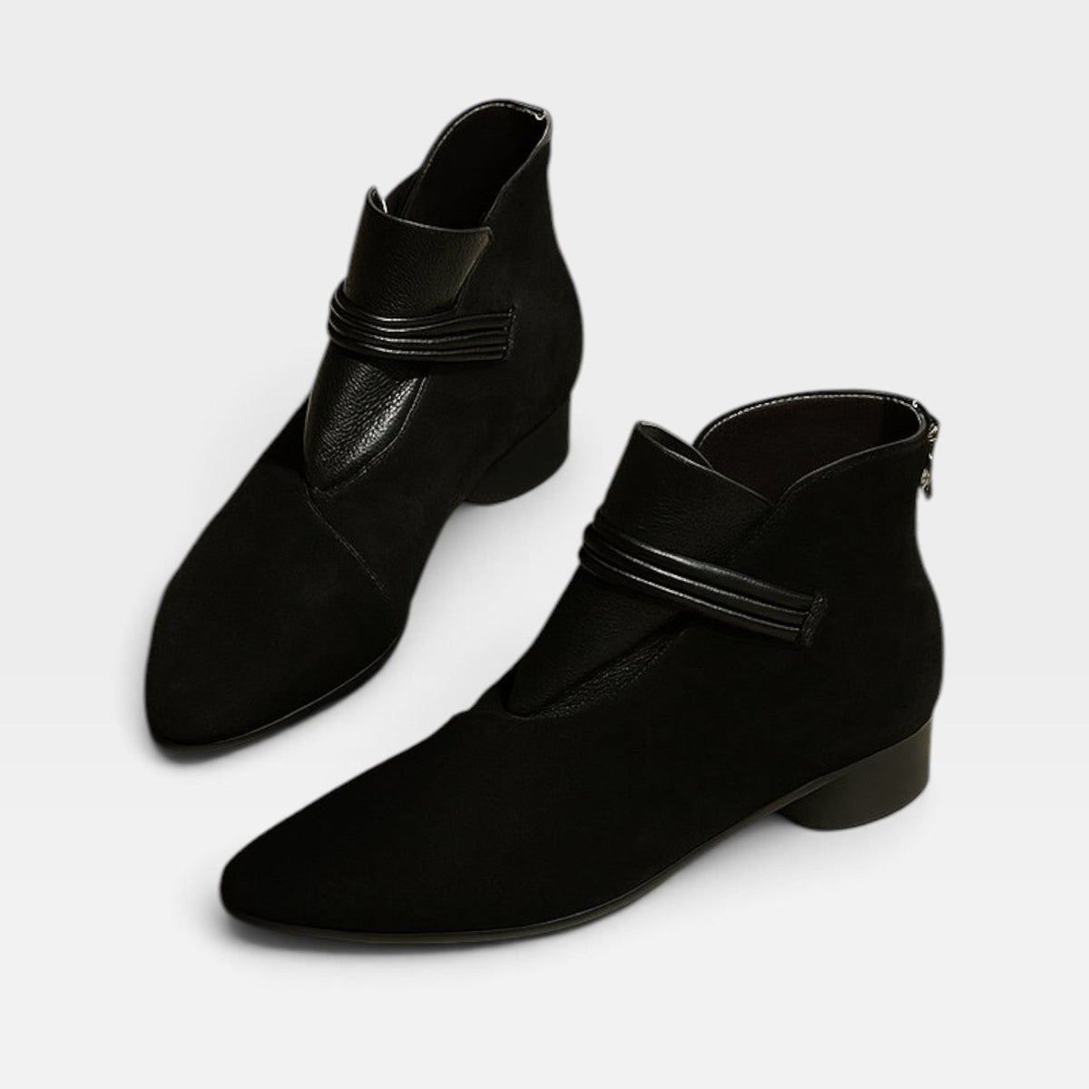 Kvindernes Elegante Ægte Suede Ankelstøvler
