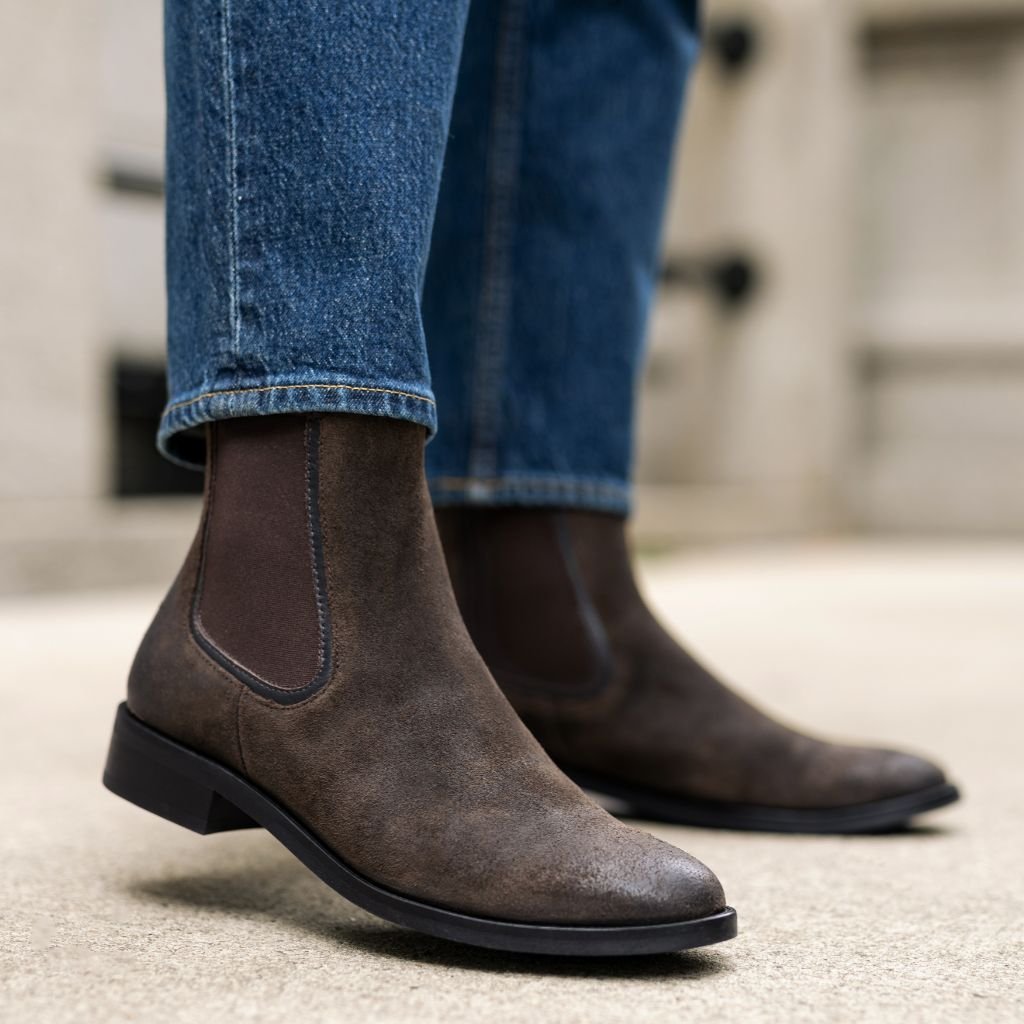 Dame Suede Chelsea Støvler