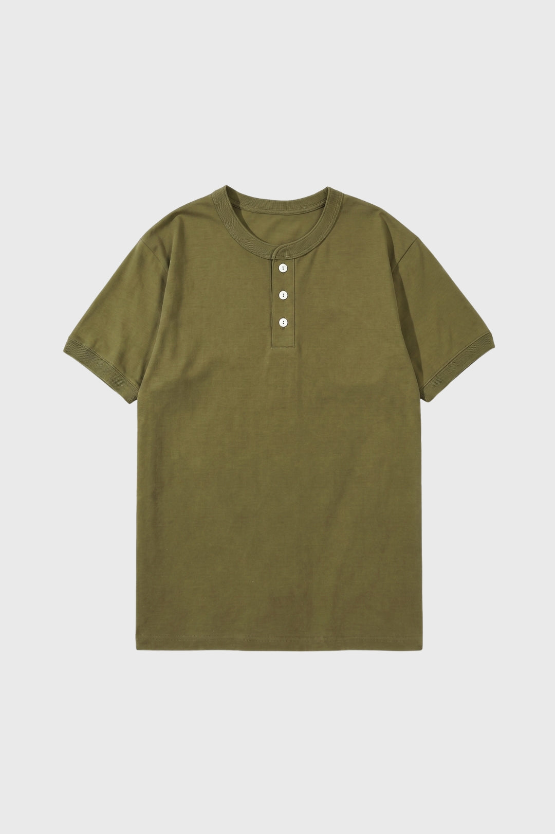 Herre Henley T-Shirt med knaplukning til hverdag