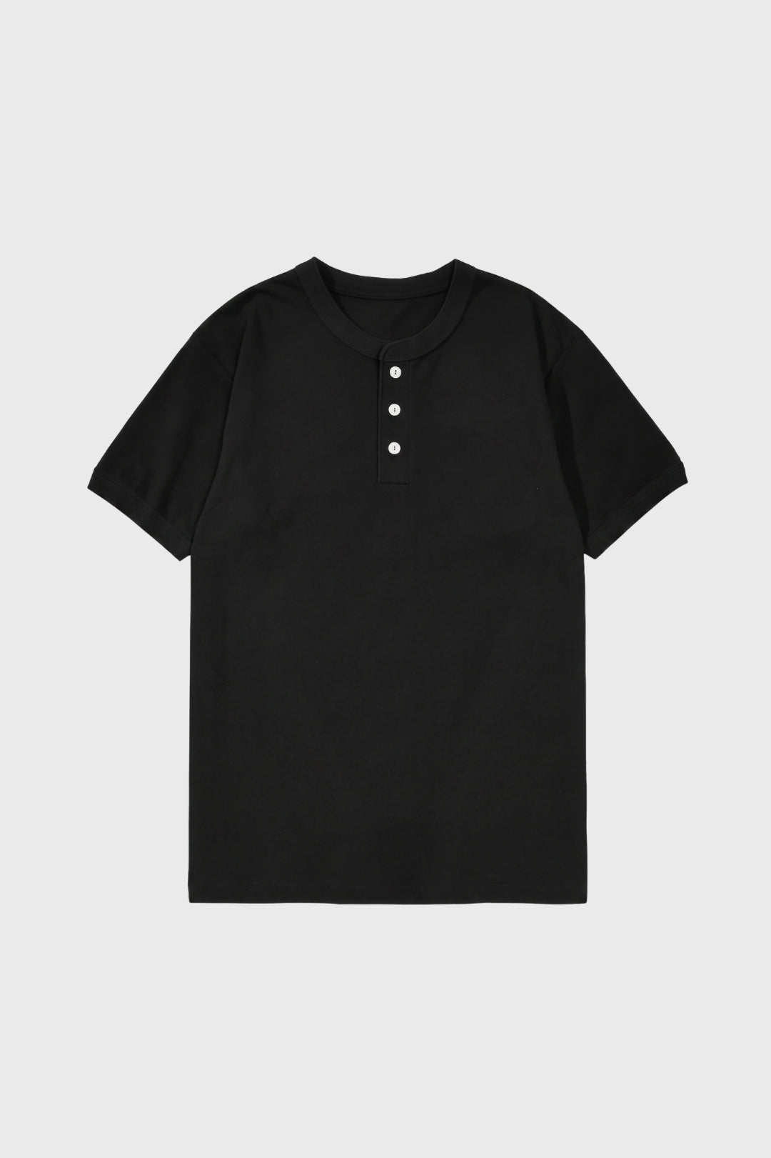 Herre Henley T-Shirt med Knapstolpe Hverdags Top