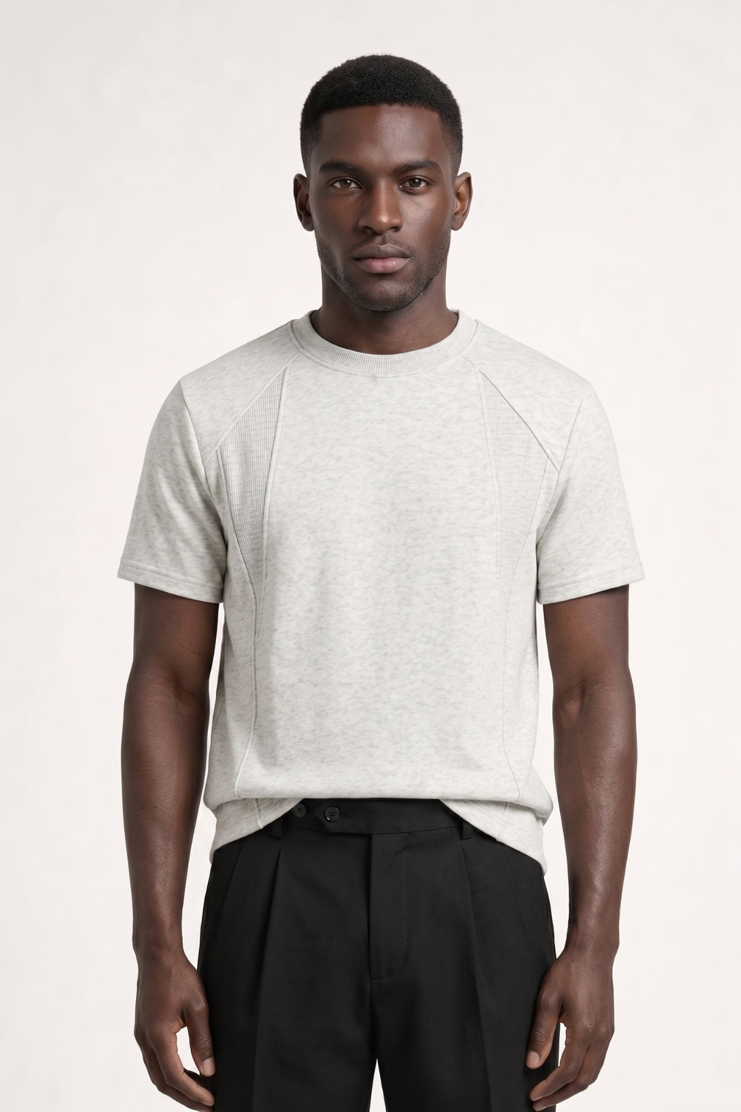 Herre Raglan T-Shirt Crew Neck Panellet Casual Top