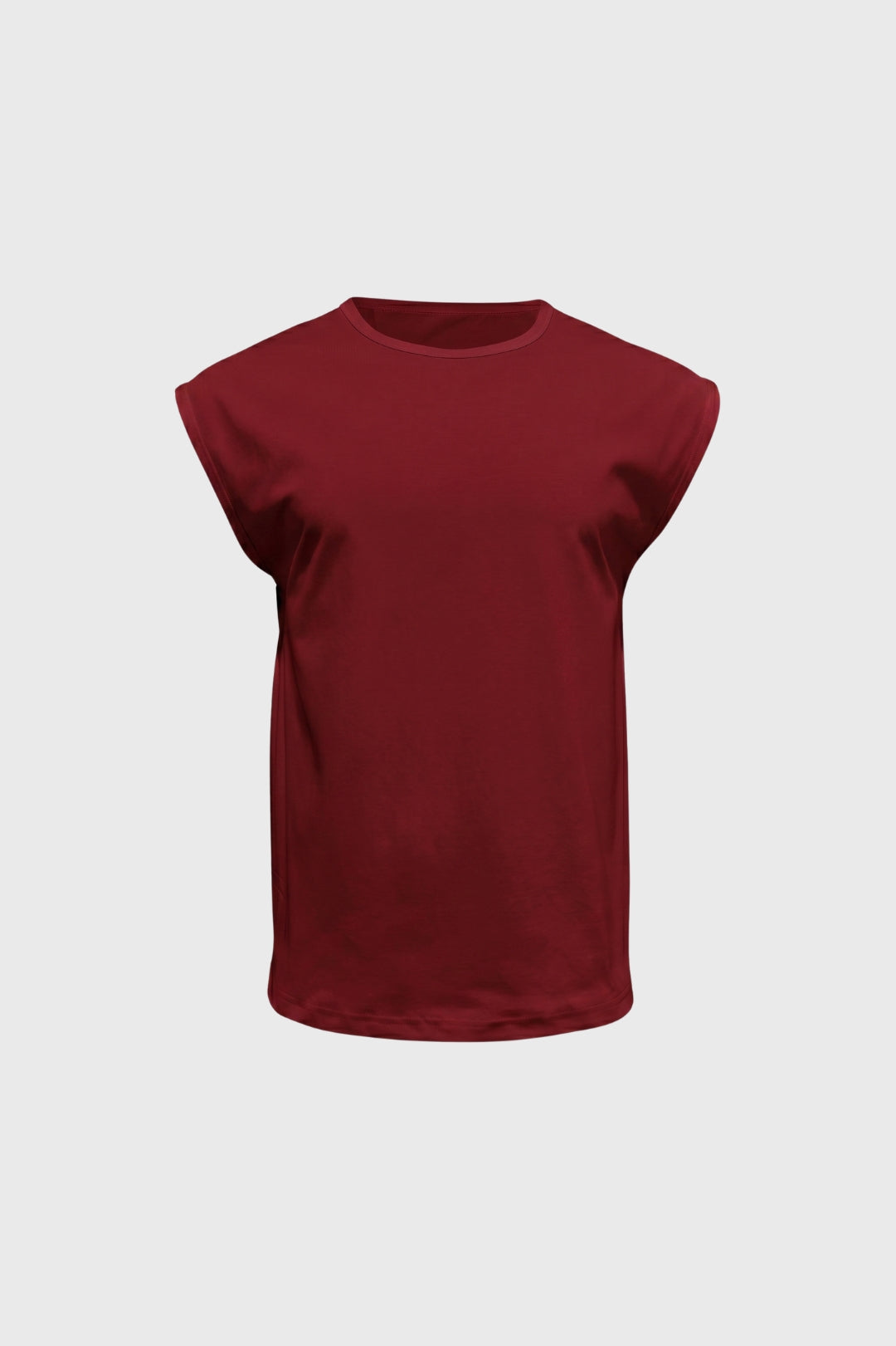 Herre Ærmeløs T-Shirt Boxy Crew Neck Casual Top