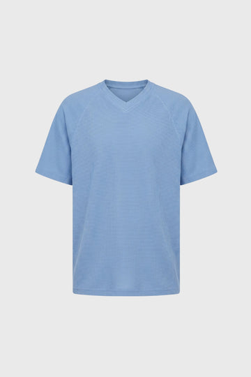 Mænds Tekstureret V-Hals T-Shirt Kortærmet Top
