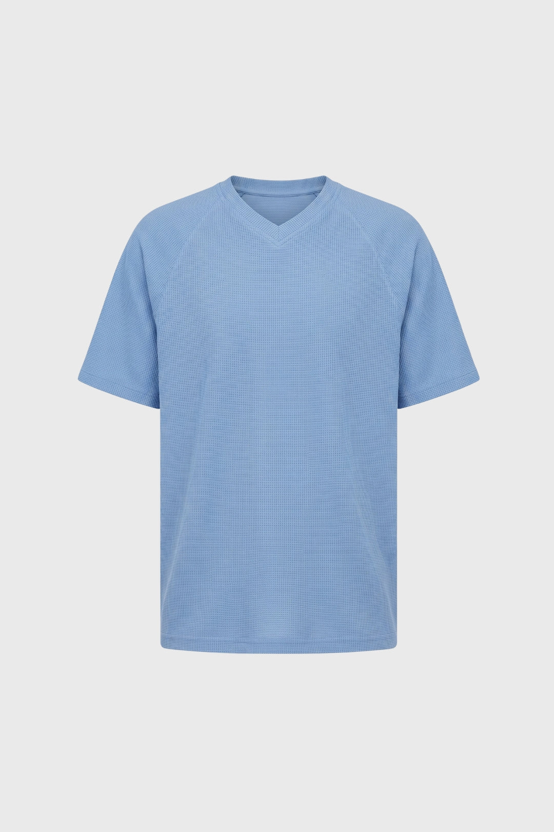 Herre Struktur V-Hals T-Shirt Kort Ærme Top