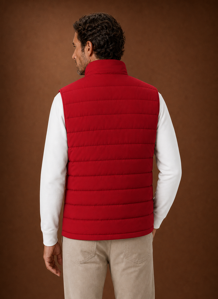 Herre Puffer Vest - Quilted Stand Krave Ærmeløs Jakke | Areleon