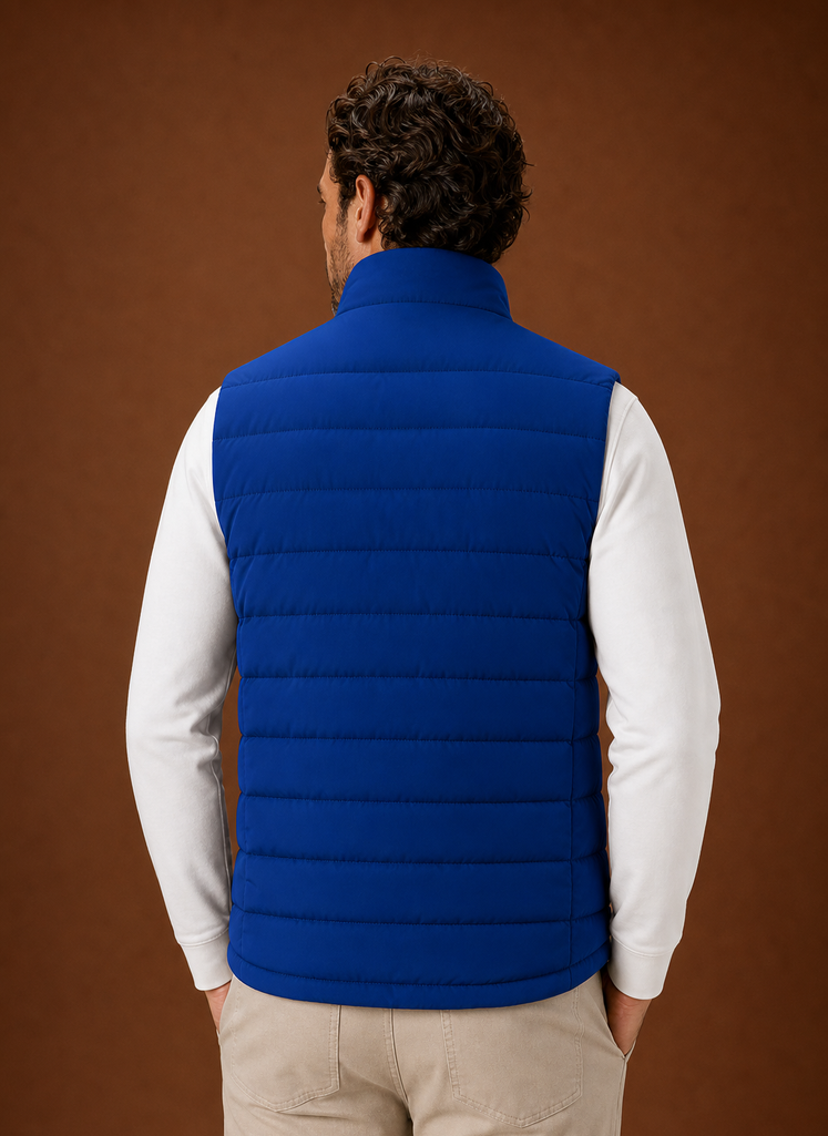 Herre Puffer Vest - Quilted Stand Krave Ærmeløs Jakke | Areleon