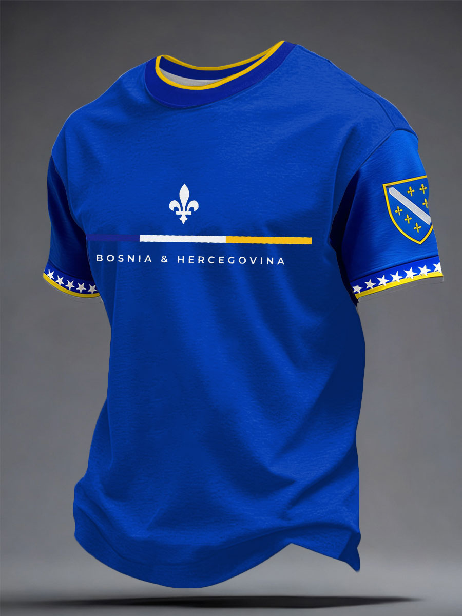 Herre Graphic Fan T-Shirt med korte ærmer og rund hals