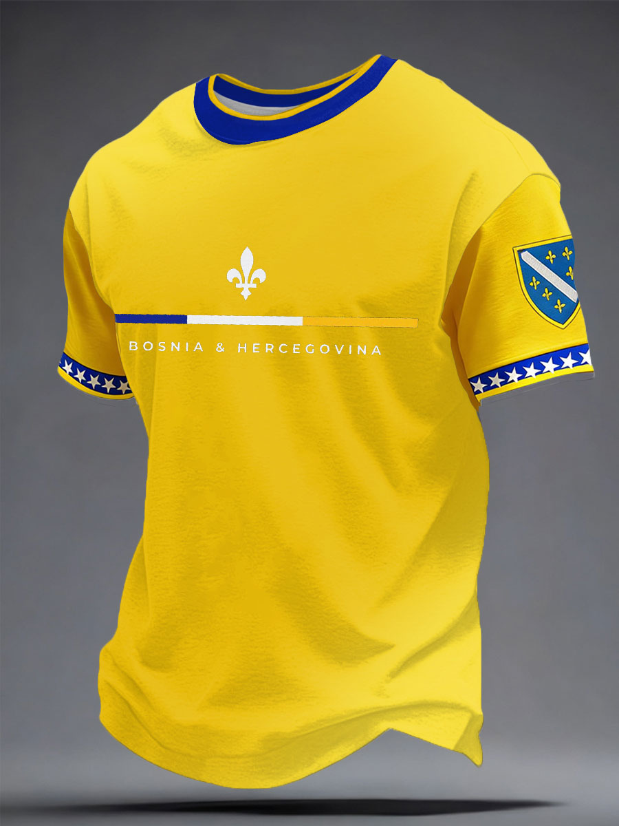 Herre Graphic Fan T-Shirt med korte ærmer og rund hals