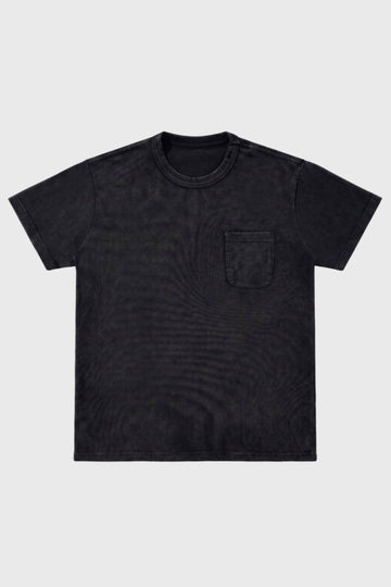 Herre T-Shirt med Brystlomme Vasket Hverdags Snit