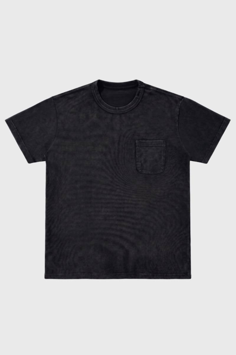 Herre T-Shirt med Brystlomme Vasket Hverdags Snit