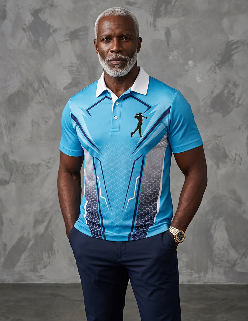 Herre Golf Polo T-shirt Med Kontrast Krave