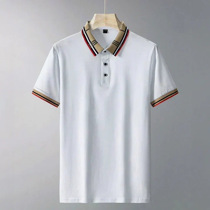 Herres Polo T-shirt med Kontrastkrave - Raffineret Smart Casual Stil