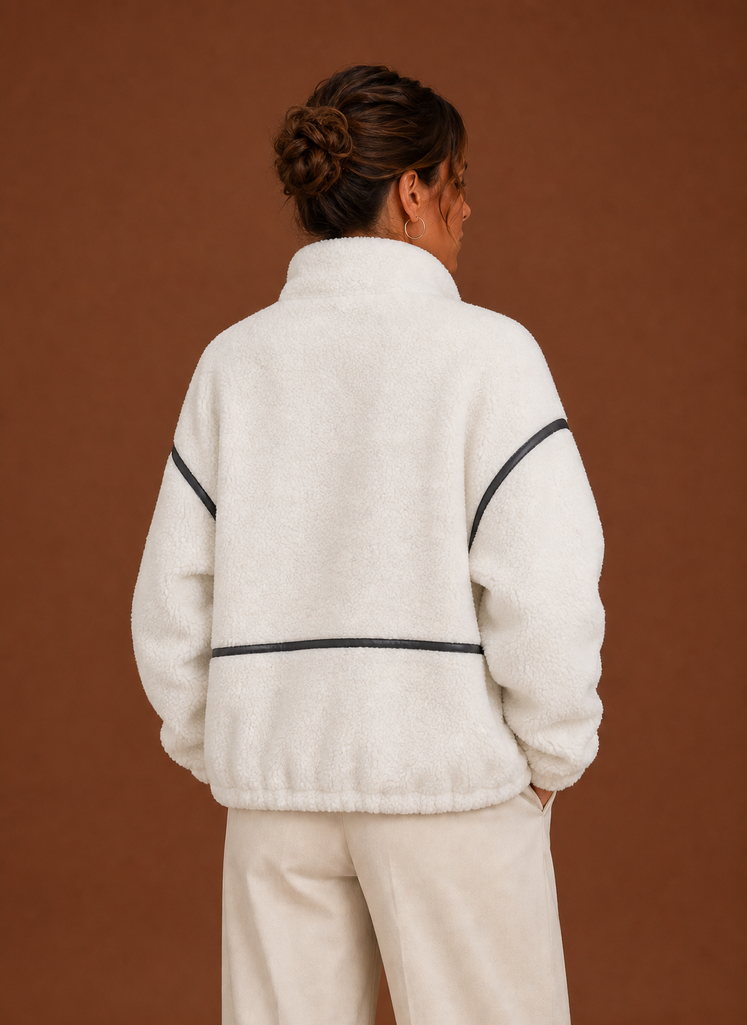 Kvinders Sherpa Jakke - Lynlås Fleece Frakke | Areleon