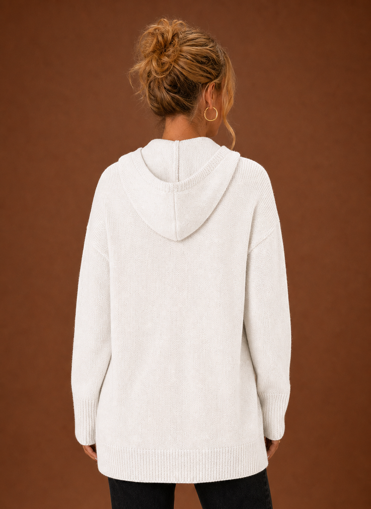 Kvinders Strikket Cardigan - Oversized Knappet Sweater | Areleon