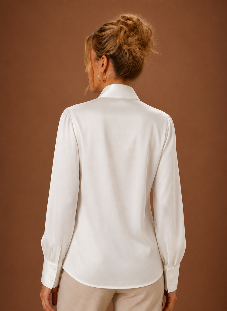 Kvinders Satin-look Sløjfebluse | Areleon