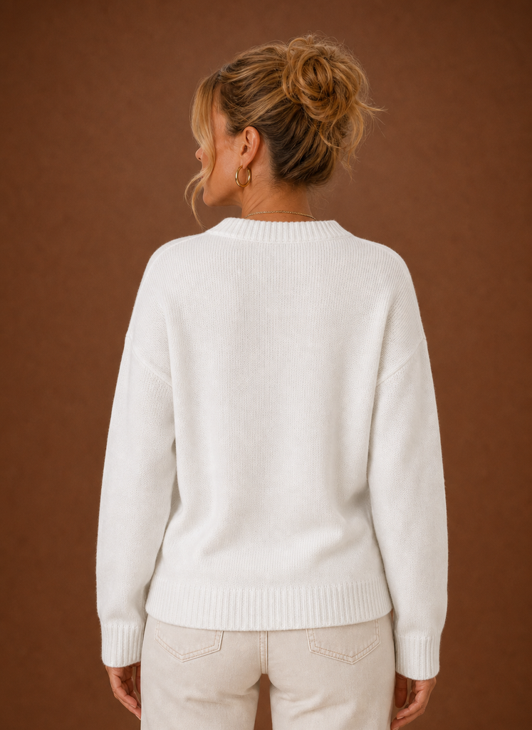 Kvinders Crew Neck Pullover - Amerikansk Flag Strik Sweater | Areleon
