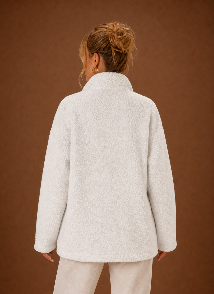Dame Sherpa Zip-Up Jakke | Areleon