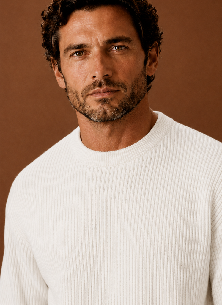 Herre Ribbet Crew Neck Sweater | Areleon