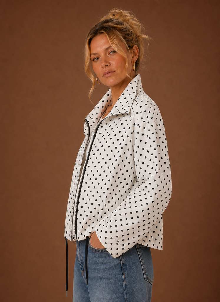 Dame Polka Dot Letvægtsjakke Casual Snørejakke | Areleon