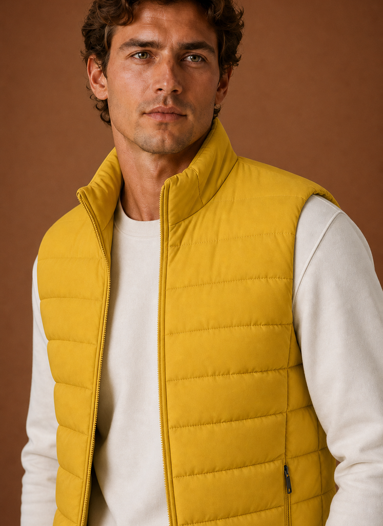 Herre Puffer Vest - Letvægts Quiltet Vinter Gilet | Areleon