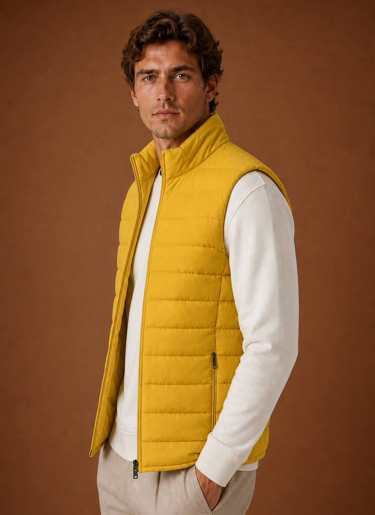 Herre Puffer Vest - Letvægts Quiltet Vinter Gilet | Areleon